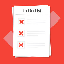 to do list icon concept all tasks are failed vector image