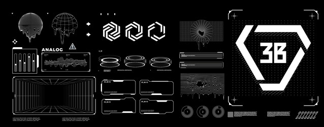 futuristic shape element hud gui science vector image