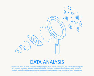 isometric thin line design concept data analysis vector