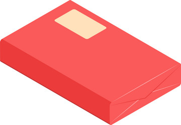 red parcel isometric composition vector