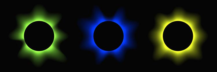 set of circle illuminate light frames with color vector image