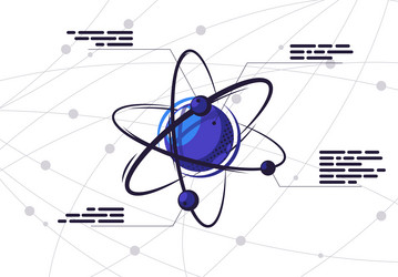 particle atom with a description of each element vector image