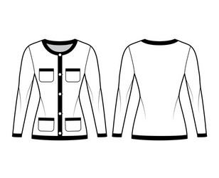 blazer jacket like chanel suit technical fashion vector