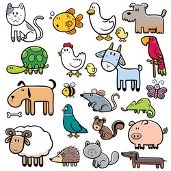 Cute Cartoon Animals Vector Image