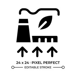 improving green factory glyph ui icon vector image