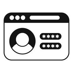 website user profile login with password vector image
