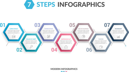 7 steps infographics Royalty Free Vector Image