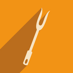 flat with shadow icon and mobile application fork vector image