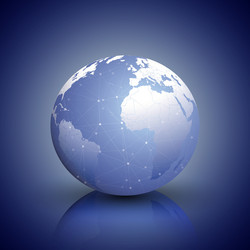 Globe network connections blue design background vector