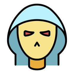 hacker icon color outline vector image