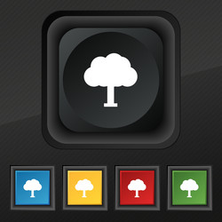 tree forest icon symbol set of five colorful vector image
