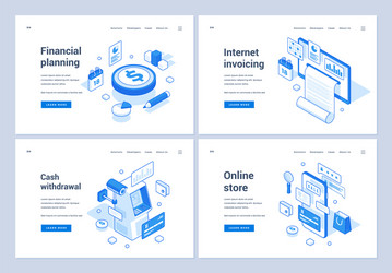 web banners for various money operations vector