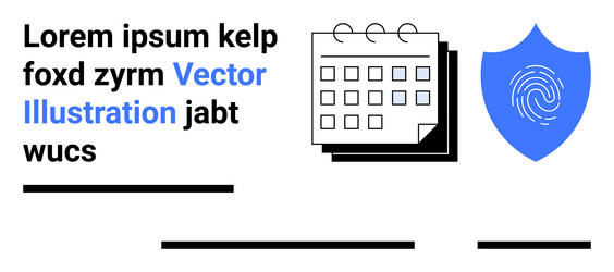 calendar and security shield elements for web vector image