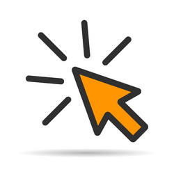 click arrow mouse shadow icon web button cursor vector image