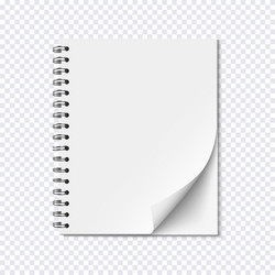 Realistic Spiral Notepad on Transparent Background vector image