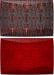 two red carpets with abstract pattern vector image