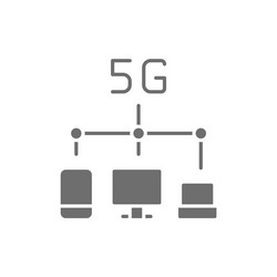 Wireless 5g internet distribution grey icon vector