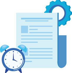 alarm clock with document file vector image