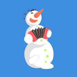 Alive classic three snowball snowman playing vector