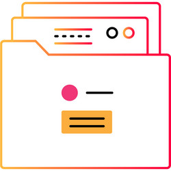 document file folder outline icon archive vector image