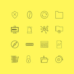 internet technologies linear icon set simple vector image
