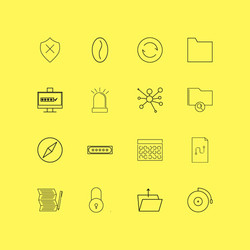 Internet technologies linear icon set simple vector