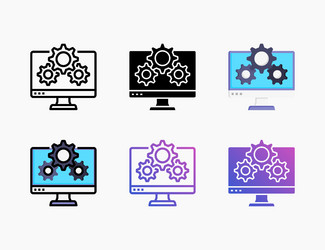setting icon set with different styles vector image
