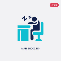 two color man snoozing icon from behavior concept vector image