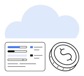cloud computing concept with financial analytics vector image
