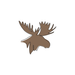 Continuous Line Moose Drawing vector image