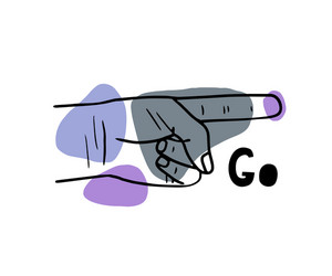 forefinger showing symbol go vector