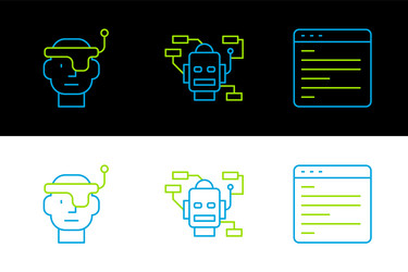 set line computer api interface smart glasses vector image