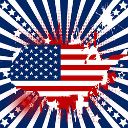 American Grunge Stars Background Vector Image