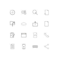 internet technologies linear thin icons set vector image