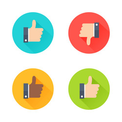 Like dislike flat style icon set vector