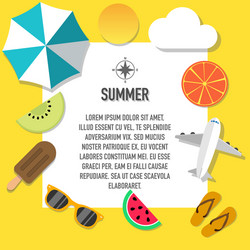 summer mood style advertisement with many objects vector image