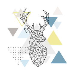 Abstract geometric silhouette of a deer on simple vector