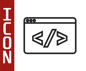 black line web design and front end development vector image