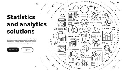 statistics and data analytics concept vector image