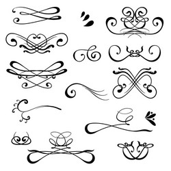 Calligraphic floral design element Royalty Free Vector Image