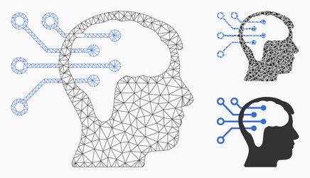 neural interface circuit mesh wire frame vector image