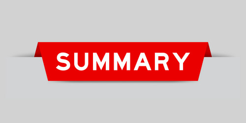 red color inserted label with word summary vector image
