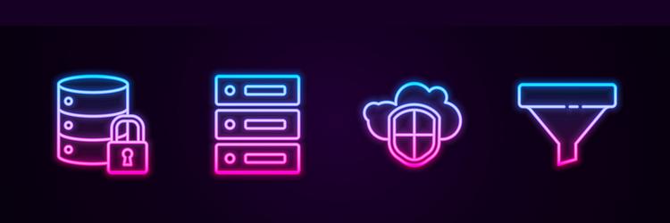 set line server security with lock data vector image