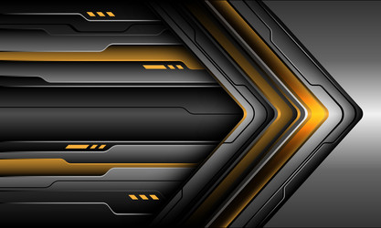 Abstract yellow silver black cyber arrow vector