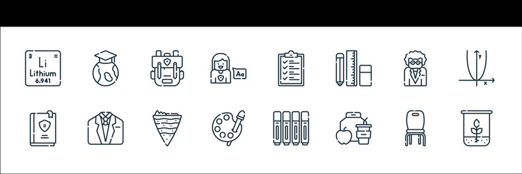 academy line icons linear set quality vector image