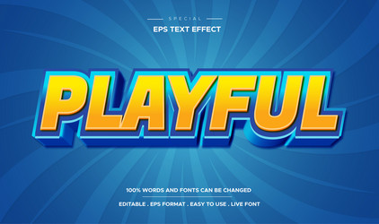 editable text effect 3d playful style vector image