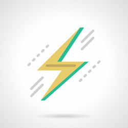 lightning bolt flat color design icon vector