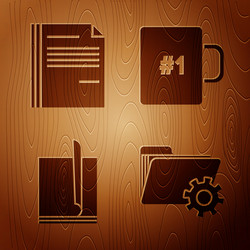 set folder settings with gears file document vector image
