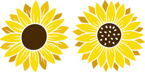 Sunflower simple icon flower silhouette vector