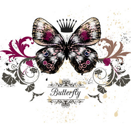 Vintage Butterfly Fashion Art Vector Image